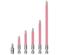 Jotekonoby Lot de 6 embouts de tournevis magnétiques antidérapants avec aimant de positionnement PH2 Tête en alliage d'acier Plusieurs longueurs 25-150 mm pour visseuse à percussion Rose