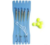 Jotekonoby Lot de 6 hameçons de pêche européens pour bas de ligne 2 hameçons 4 ou 6 ou 8 appâts en acier solide ou avec ligne de carburateur compatible avec groupe d'alimentation pour carpe