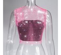 Jotekonoby Manches courtes strass pour haut Coupe droite Printemps Automne | Design strass noir, manches courtes, longueur normale, élasticité modérée, tissu en polyester