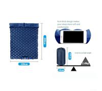 Jotekonoby Matelas de camping gonflable extra épais - Matelas de couchage double léger avec pompe à pied à gonflage rapide, design hexagonal, lit d'extérieur portable pour lit double (bleu marine)