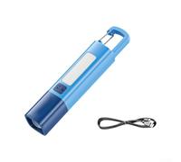 Jotekonoby Mini lampe de poche rechargeable - Lampe de camping LED zoomable avec luminosité de 300 lumens, mise au point réglable, chargement USB, corps en aluminium aéronautique (bleu)