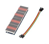 Jotekonoby Module de microcontrôleur d'affichage LED pour matrice de points 8 x 8, contrôleur 4 en 1 avec sortie d'entrée série, circuit imprimé 5 V pour rouge, bleu, vert (rouge)