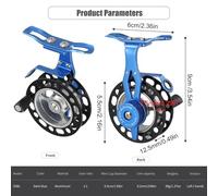 Jotekonoby Moulinet de pêche d'extérieur - Récupération main gauche avec rapport de vitesse 1:1, bobine en aluminium, design compact bleu foncé pour un lancer fluide et une traînée réglable (moulinet