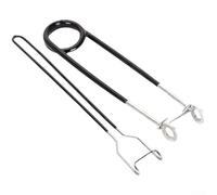 Jotekonoby Ouvre-bouche et épandeur de mâchoire pour carpe, kit de retrait d'hameçon avec poignée en caoutchouc, accessoire de manipulation de pêche pour extraction profonde d'hameçon (noir)