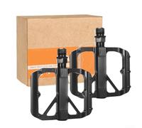 Jotekonoby Pédale électrique pour vélo avec pointes antidérapantes, construction en alliage d'aluminium, revêtement électrophorétique noir pour VTT et équipement de cyclisme (noir double DU)