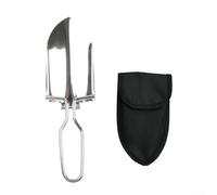 Jotekonoby Pelle pliante portable en acier inoxydable pour camping, randonnée, jardin, avec sac de transport, 22,5 x 6,3 cm