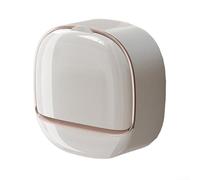 Jotekonoby Porte-savon mural avec bonde et couvercle, boîte à savon en plastique sans perforation pour salle de bain, fixation adhésive, convient pour savon de bar, vert foncé (blanc)