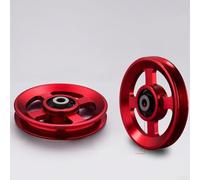 Jotekonoby Poulie en alliage d'aluminium de 75 à 114 mm pour exercices abdominaux, pièce de rechange compatible avec poulie à câble, bloc de machine d'entraînement, rouleau de fitness (114 mm, rouge)