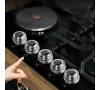 Jotekonoby PS Couvre-bouton de cuisinière à gaz - Résistant à la chaleur - Résistant à l'huile - Dispositif de sécurité enfant compatible avec la maison (blanc)