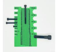 Jotekonoby Règle à vis imprimée 3D pour mesure de la taille de vis métrique M2 à M20, outil de mesure de diamètre et de longueur, compact pour appareil de mesure de filament PLA pour bricolage et