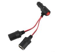 Jotekonoby Répartiteur de voiture 12 V/24 V avec interrupteur marche/arrêt, 1 adaptateur de prise mâle vers 2 femelles, alimentation 240 W pour accessoires de voiture