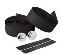 Jotekonoby Road for Bike Ruban adhésif respirant 2000 mm antidérapant en éponge avec barre d'absorption de la transpiration pour guidon de cyclisme avec bouchons anti-chocs (noir)