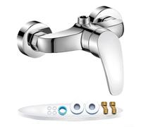 Jotekonoby Robinet mitigeur de douche en cuivre chaud et froid double commande support mural filetage G1/2 réglable 130-170 mm Distance centrale