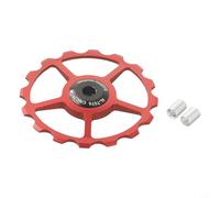 Jotekonoby Roue de guidage arrière en céramique pour vélo de route et montagne en aluminium 11t17t pour poulie en alliage avec roulements en S compatible avec dérailleur (RED16T)