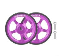 Jotekonoby Roue de vélo pliable en alliage d'aluminium de 60 mm avec bande de roulement en caoutchouc pour réduire la friction pour roue de vélo Brompton - Ensemble de roues de rechange (violet)