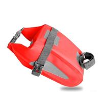 Jotekonoby Sacoche arrière imperméable pour vélo avec bandes de sécurité réfléchissantes - Sacoche compacte en maille PVC pour la conduite de nuit (rouge)
