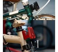 Jotekonoby Support pliable pour sacoche de vélo - Adaptateur de bloc de support avant compatible avec support de porte-bagages avant, alliage d'aluminium 6061, (rouge)