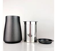 Jotekonoby Tamis à café en acier inoxydable pour filtrer les marcs, tamis à maille fine de 7,3 x 12 cm pour méthodes de brassage manuelles, compatible avec versement et presse (gris)