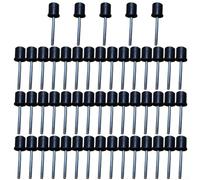 Jotekonoby Top Tools Lot de 50 dés à coudre pour poteaux de tente et d'auvent, connecteur noir en alliage d'aluminium avec sécurité 16/19/22/25 mm, aucun poteau nécessaire (22 mm)