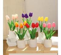 Jotekonoby Tulipe artificielle en soie pour décoration de maison, mariage, arrangement floral printanier, bureau et hypoallergénique (rouge)