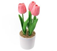 Jotekonoby Tulipe artificielle en soie pour décoration de maison, mariage, arrangement floral printanier, bureau et hypoallergénique (rose)