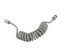 Jotekonoby Tuyau de douche extensible en métal PU, ligne d'eau flexible à ressort pour salle de bain, avec anti-design auto-rétractable, pour pommeau de douche à main blanc gris (gris, 2 m)