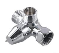 Jotekonoby Vanne de dérivation de douche en laiton à 3 voies avec adaptateur en T de sortie de 1,27 cm, répartiteur de robinet en forme de T pour robinet ou tuyau de douche, fixation de plomberie