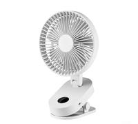Jotekonoby Ventilateur électrique mural à clipser sur petit bureau oscillant silencieux pour chambre à coucher, dortoir, bureau, portable, rechargeable par USB, économe en énergie, réglable