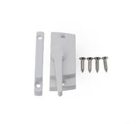 Jotekonoby Verrou de châssis en alliage de zinc 60 x 25 mm, finition blanche, loquet coulissant vertical avec crochet à came et anti-goujons pour châssis en vinyle simple/double (droite)