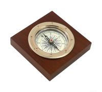 Jotekonoby Vintage avec boîtier en bois et corps en alliage d'aluminium, outil de navigation de précision étanche pour la randonnée, le camping, l'alpinisme, design classique brunâtre-rouge