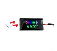 Jotekonoby Voltmètre numérique avec affichage LED, moniteur LCD de l'état de la batterie et sur/sous-tension, compatible avec motos et véhicules électriques (vert)