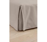 Jotex Cache-sommier en Coton Bio - Hauteur 45 cm - Gris Beige - 120 x 200 cm
