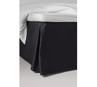 Jotex Zack Satin Tour de lit à Volants 100% Coton Bio de qualité supérieure Hauteur 60 cm Noir 120 x 200 cm