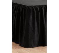 Jotex Zack Volant Jupe de lit - 100% Coton Bio de qualité supérieure, Hauteur 60 cm - Gris Noir, 120 x 200 cm