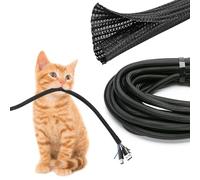 JOTO Manchon de Câble 4.5M, Gaine Câble Flexible, Cache Câble, Gestion de Câble Réglable, pour Fils Éléctrique de TV, PC, Sécurité Maximum pour Enfant et Animaux, Permet à la Dissipation de la Chaleur