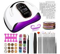 JOTOL 168W Lampe UV Sèche Ongles,UV LED Séchoir à Ongles Professionnel Automatique avec 4 Minuteries,Capteur Intelligent,Plaque de Base Portable et Amovible,Lampe UV Ongles Gel,Séchoirs à Ongles