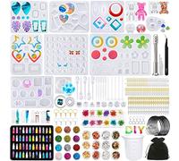 JOTOL 320pcs Moulle Silicone Resine Epoxy Kit de Moules et Outils de Coulée pour la Fabrication de Bijoux en Cristal Pendentif Bracelet