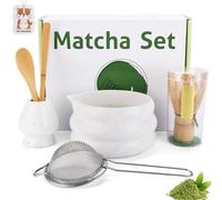 JOTOL 7 Pièces Matcha Kit,Ensemble à Matcha avec Bol Matcha,Fouet en Bambou,Support de Fouet,Tamis et Cuillere,Accessoires pour la Cérémonie du Matcha,Cadeau pour les Amateurs Matcha