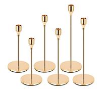 JOTOL Bougeoir Chandelier,Lot de 6 Bougeoirs Détenteurs,33/28/22 cm Candélabre,pour Bougies Coniques Rétro Métal Porte-Bougie Conique