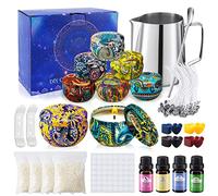 JOTOL DIY Kit Bougies pour débutants,Bougies avec 50 mèches de Bougie,1 Pot de Fabrication,8 boîtes de Pots,56 Autocollants de mèche etc