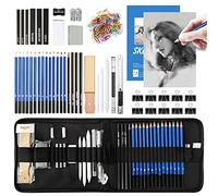 JOTOL Kit Professionnel de Crayons de Dessin, Fusain, Outils et Gomme, Carnet à Dessin, Art Supplies pour Artistes, Étudiants, Débutants