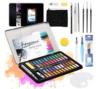 JOTOL Peinture aquarelle avec 48 couleurs vives,Boîte d’Aquarelle Peinture,Palette Vives dans une Boîte Portable,Palette Aquarelle Parfait pour Débutant Enfant et Adulte