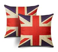 JOTOM Housse de Coussin Fleurs Oiseaux Géométrie Motif Taie d'oreiller pour Canapé Maison Salon Chambre Décoration D'intérieur, 45x45cm, Ensemble de 2 pièces (Drapeau National)