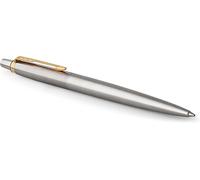 Jotter Gel Pen Stainless Steel With Gold Trims Medium Point (0.7mm) Black Ink Blister Packed