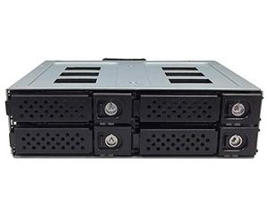 Jou Jye Computer JJ-N-49SS-T Cadre Amovible pour 4 disques durs SAT SAS 2,5" 12G Noir avec kit de capteur