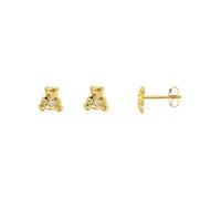 Jouailla - Boucles d'oreilles puce en forme de petit ourson Or 375-1000e et oxyde de zirconium