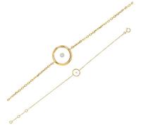 Jouailla - Bracelet en Or 375-1000 en maille forçat avec rond de 9mm, fond résine orné d'un diamant 0.035ct (398055)