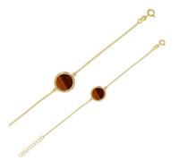 Jouailla - Bracelet TERRE D'ORIENT argent 925-1000 doré avec trèfle quadrilobé en Oeil de tigre (31812780DO)