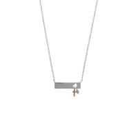 Jouailla - Collier plaque coeur orné d'une croix doré rose et d'un oeil oxydé (44 cm)