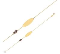 Jouailla - Identité bébé maille forçat Or 750-1000 avec papillon coloré en émail (308003)